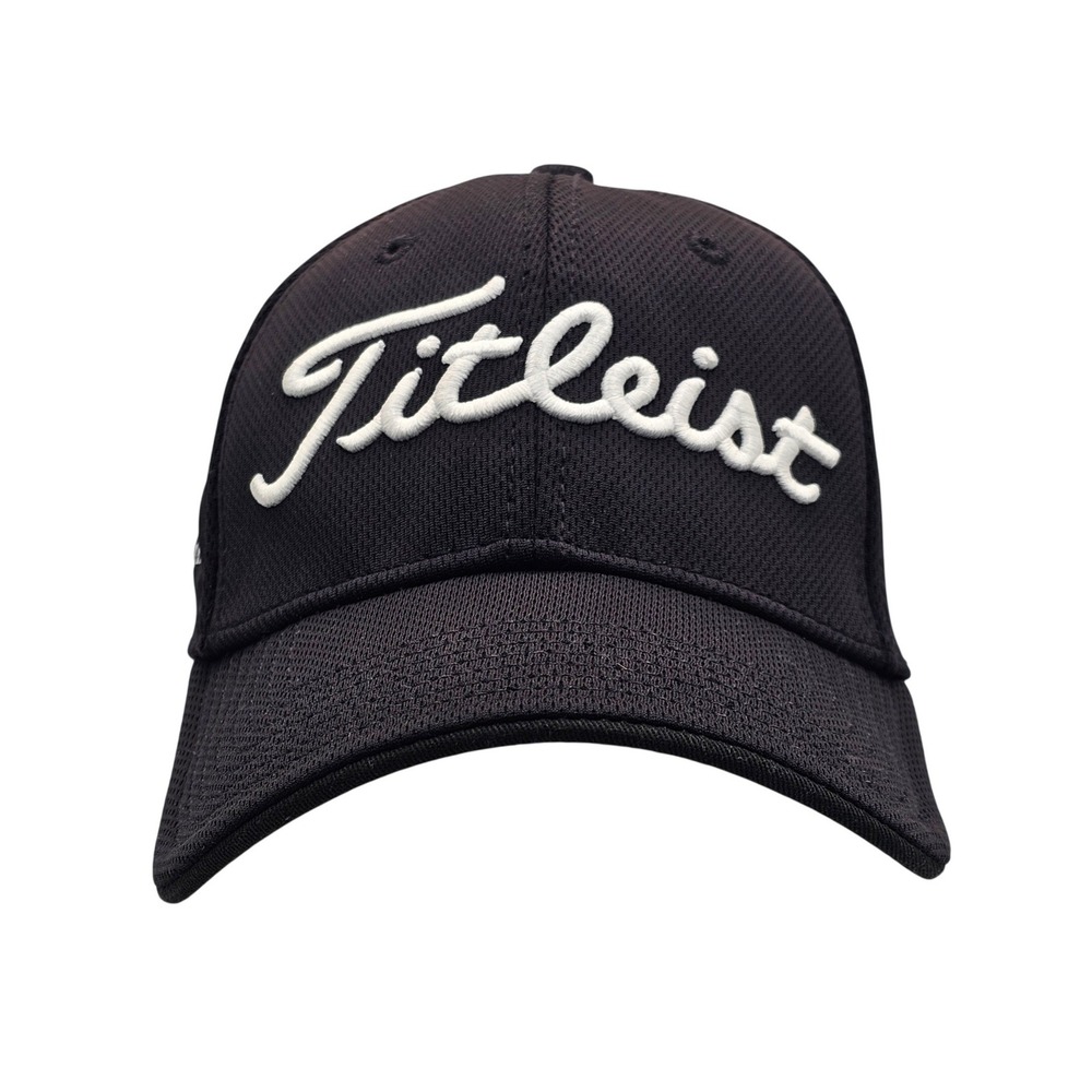 Titleist New Era Golf Hat Spanish Trail Black Mesh Fitted Stretch S/M Cap